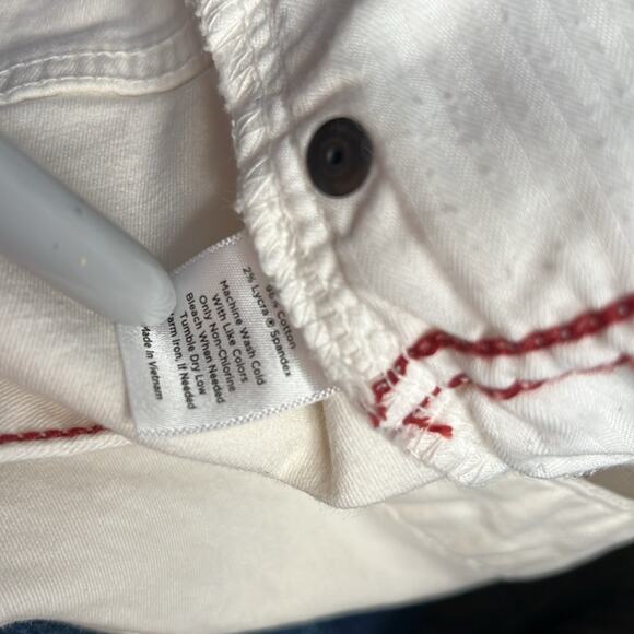 TALBOTS Heritage Ivory Boot Cut Jeans with brown hardware SZ 20WP - Picture 15 of 15